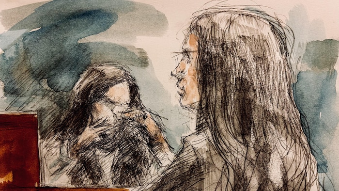 Illustration judiciaire du procès.
