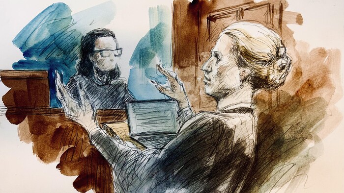 Illustration judiciaire du procès.