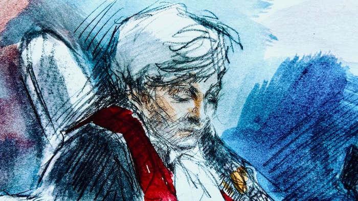 Une illustration judiciaire du procès.