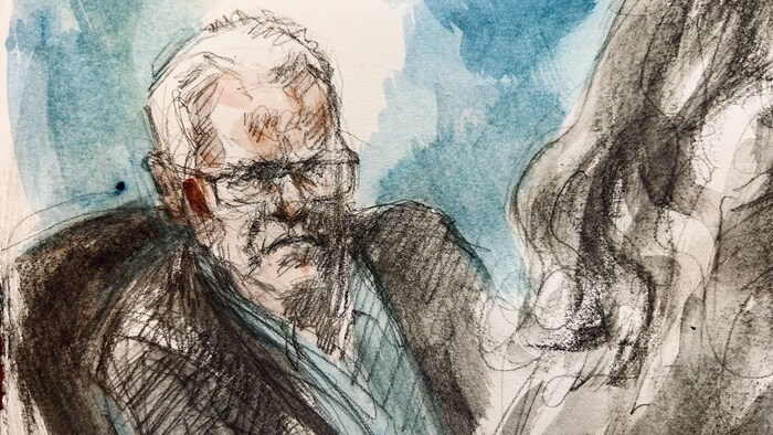 Illustration judiciaire du procès.