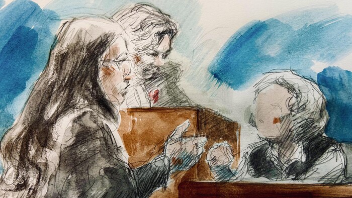 Illustration judiciaire du procès.