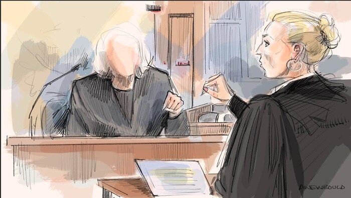 Illustration judiciaire du procès.