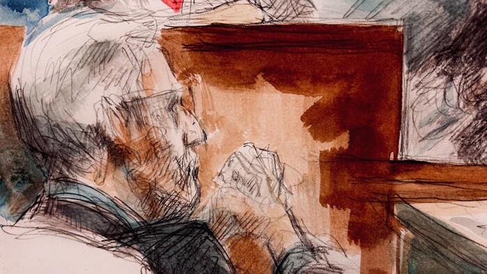 Illustration judiciaire du procès.