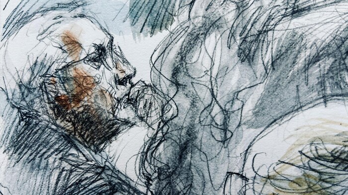 Illustration judiciaire du procès.