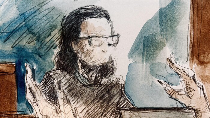 Illustration judiciaire du procès.