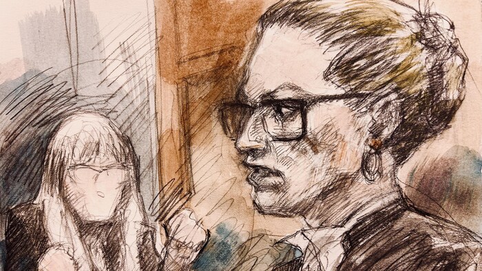Illustration judiciaire du procès.