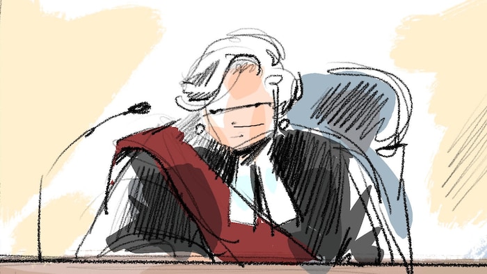 Une illustration judiciaire du procès.