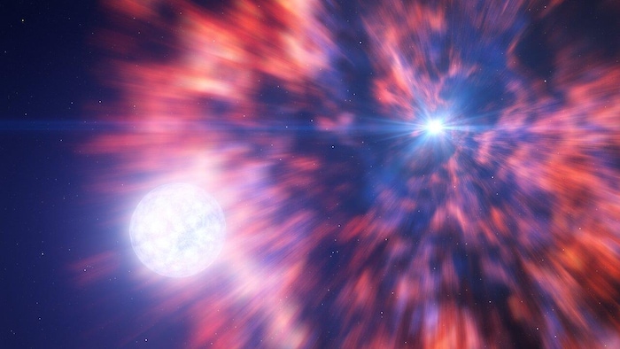 Illustration artistique basée sur les suites de l'explosion d'une supernova.
