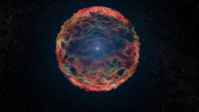 Représentation artistique d'une supernova comme iPTF14hls