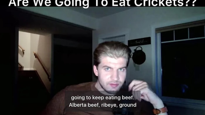 Tanner Hnidey, vice-president of economics with the Alberta Prosperity Plan, appears in a June 22 video on his personal Facebook page. The APP is a group advocating for the province's secession from Confederation. (Tanner Hnidely/Facebook)