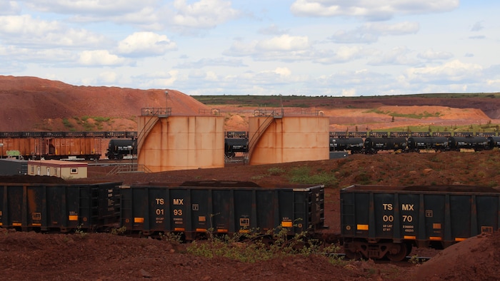 Wagons de train près de la mine de Schefferville.
