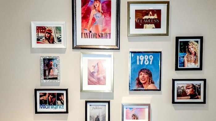 Picture frames on a wall.