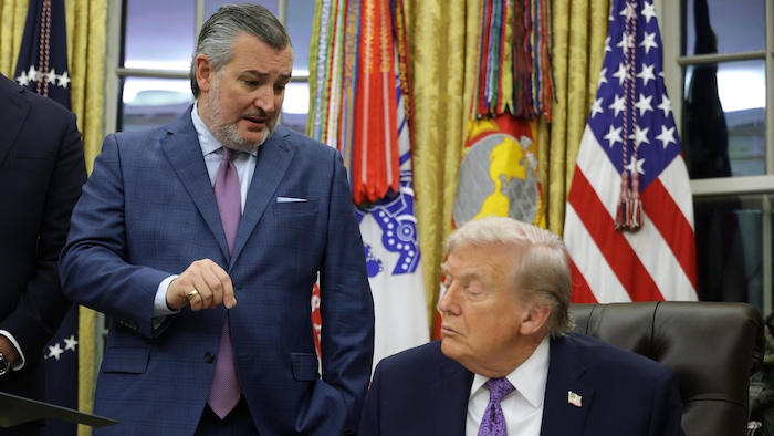 Ted Cruz et Donald Trump discutent.