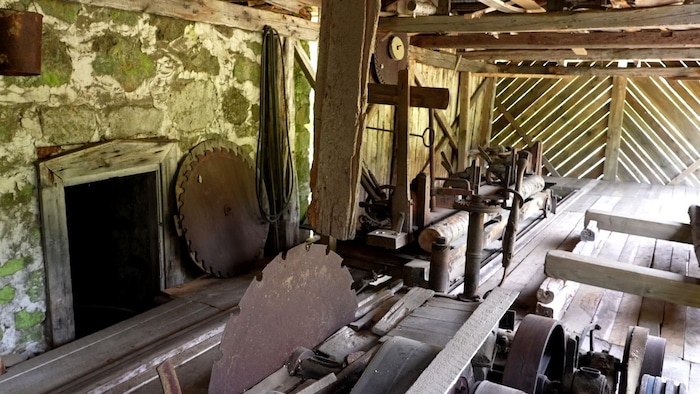 L'intérieur d'un moulin d'époque