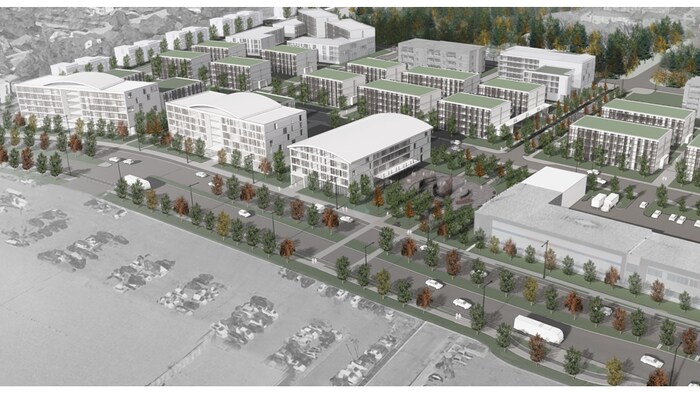 Maquettes du projet déposé en avril 2022 par la Nation huronne-wendat présentant la portion de 20 % réservée à l’ensemble des Premières Nations.