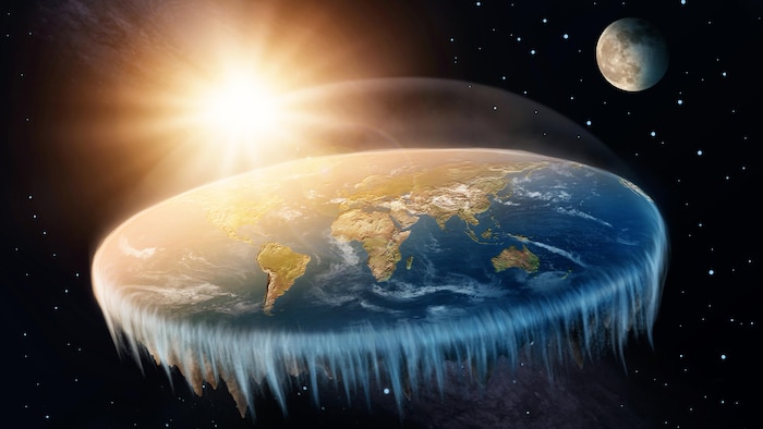 La Terre selon les platistes est un disque bordé par l'Antarctique et couvert d'un dôme qui maintient l'atmosphère en place.