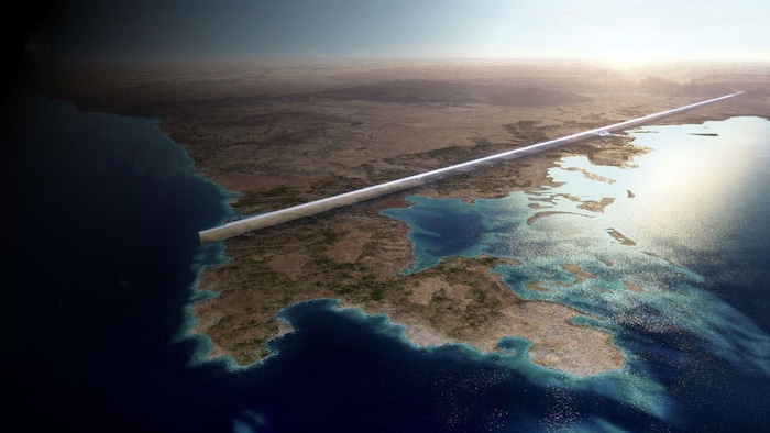Une illustration produite par « Neom » représentant la ville futuriste baptisée « The Line » qui devait s'étendre sur 170 kilomètres.