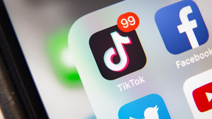 L'application TikTok sur un téléphone intelligent.