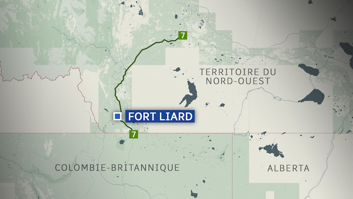 Carte géographique montrant l'emplacement de Fort Liard.
