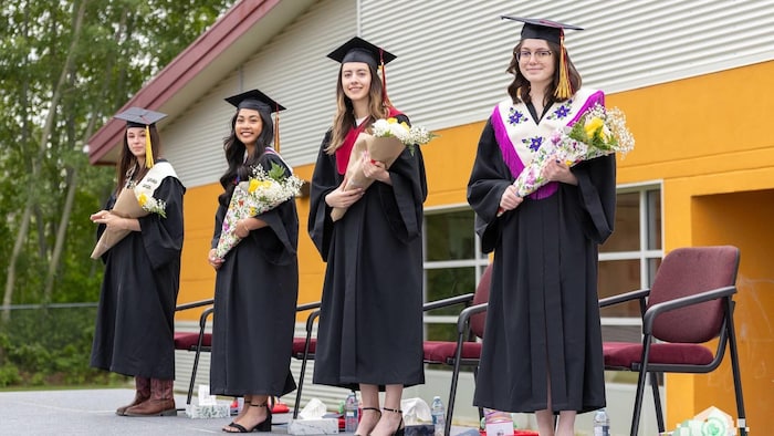 De gauche à droite, Daphnée Babiuk, Sophia Brito, Kacey Leblanc et Gina Lenoir. 
