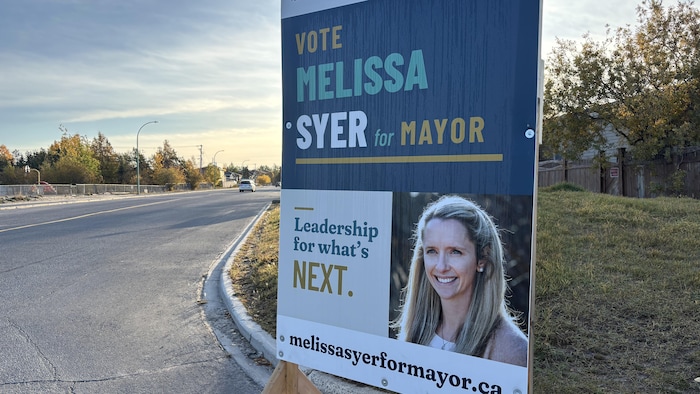 Une affiche électorale de Melissa Syer.