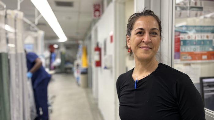 L’infirmière d'agence Roxanne Pépin, à l’urgence de l’hôpital de Sept-Îles