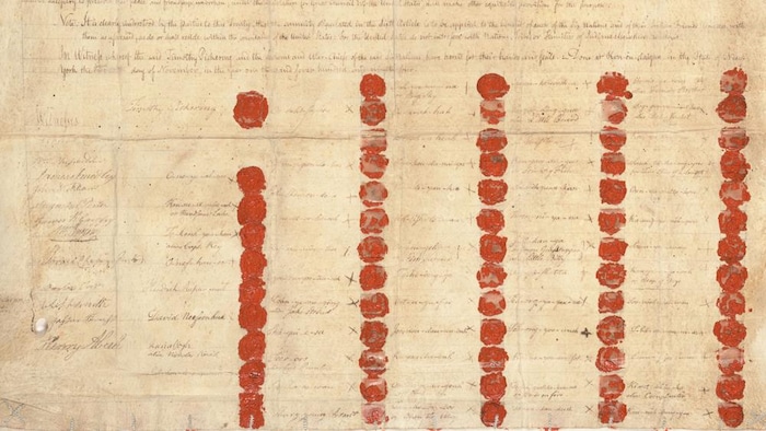 Un document d'archives composé de signatures.