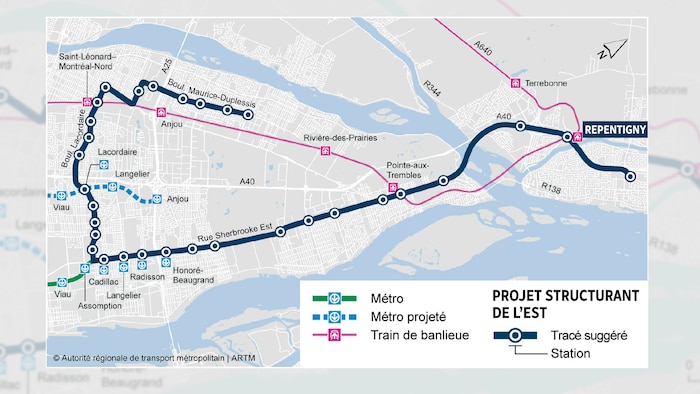 Une carte du tracé projeté.