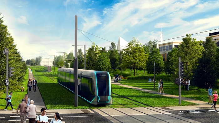Une maquette de tramway à Ste-Foy.