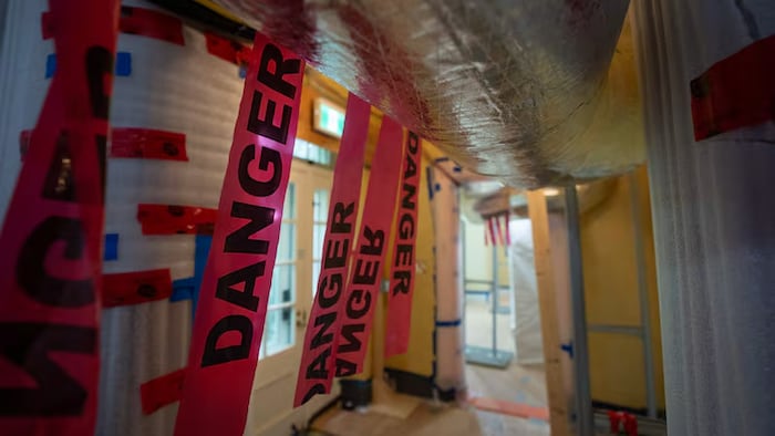 L'intérieur du 24 Sussex en travaux.