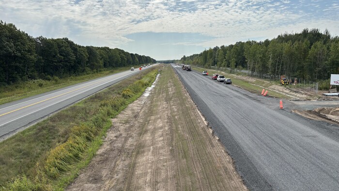 Des travaux sur une autoroute.