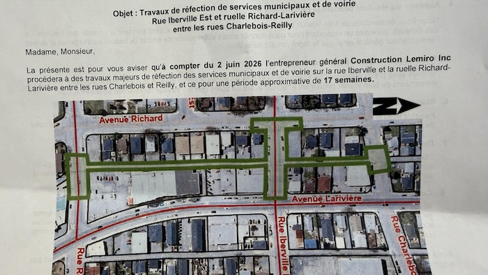 Plan de travaux de voirie.  