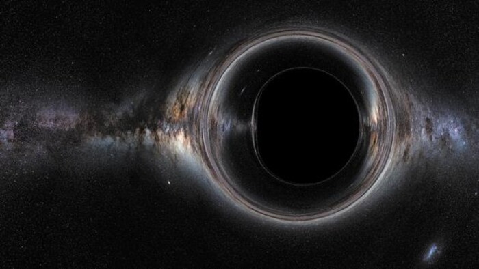 Illustration artistique de l'apparence d'un trou noir. 
