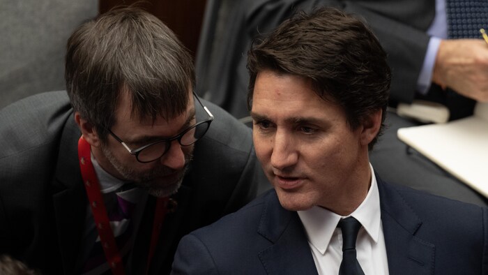 Le premier ministre Justin Trudeau et le ministre de l'Environnement Steven Guilbeault