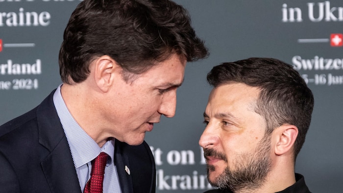 Justin Trudeau and Volodymyr Zelensky.