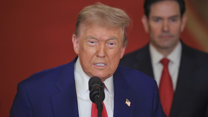 US President Donald Trump delivered a speech to the White House in Washington after American strikes on Iranian nuclear installations on June 21, 2025.