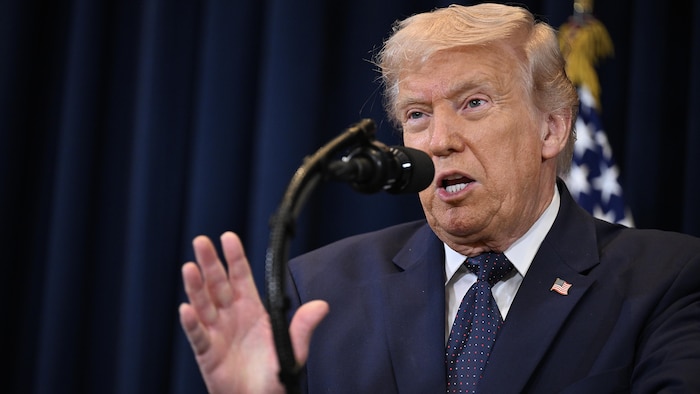 Le président américain Donald Trump s'est adressé aux journalistes lors d'une conférence de presse à Doral, en Floride.