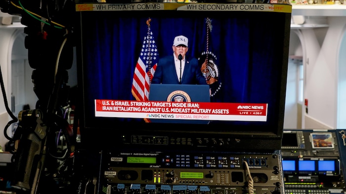 Une retransmission en direct de NBC News diffuse un extrait de la vidéo de Donald Trump.