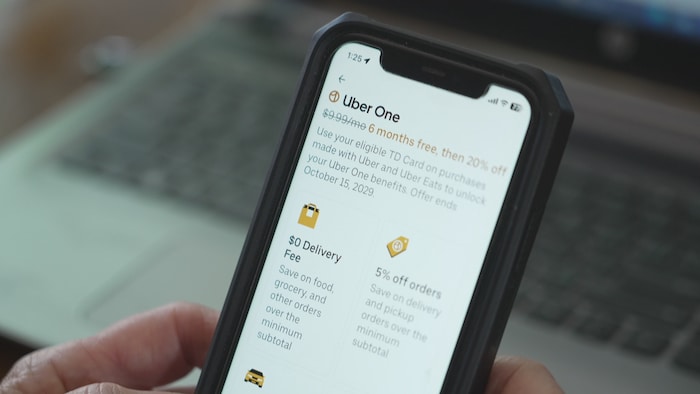L’application Uber One sur un téléphone intelligent.