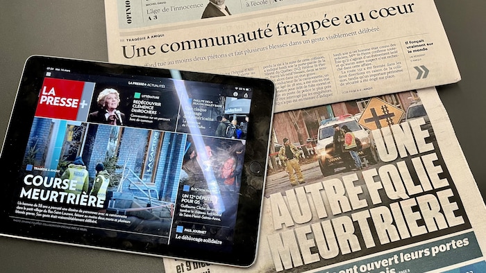 La Une de La Presse, du Devoir et du Journal de Montréal de mardi.