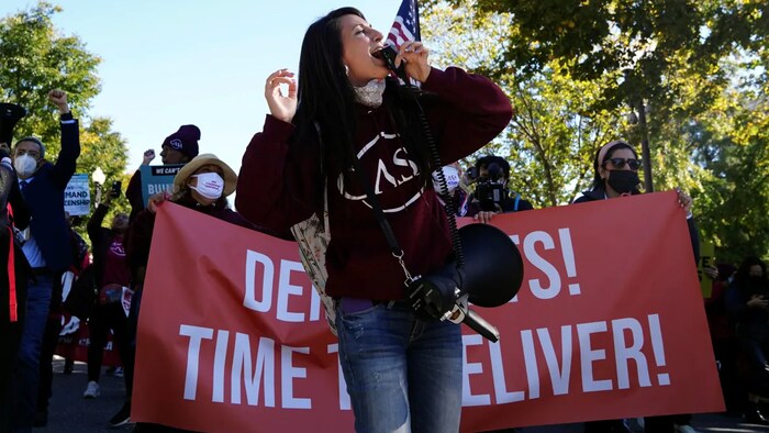 Immigration advocates are increasingly frustrated that Democrats haven't moved on the reforms they promised. Seen here is a pro-reform rally on Capitol Hill this week.