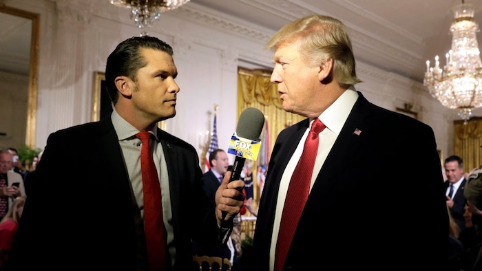 Pete Hegseth interviewing Donald Trump.