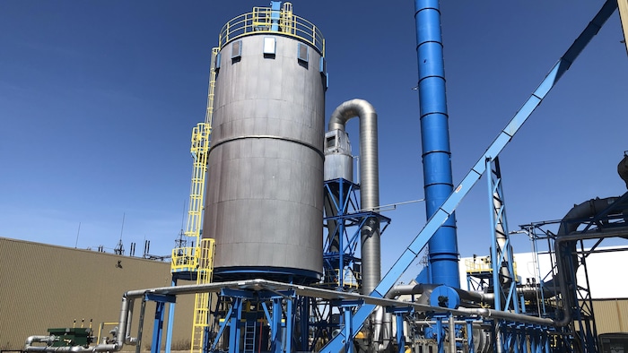 Les installations de l'usine BioEnergie AE de Port-Cartier qui accueilleront les résidus de sous bois pour créer de l'huile pyrolytique.