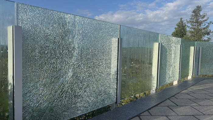 Des vitres fracassées.