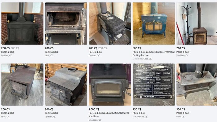 Des poêles à bois en vente sur Marketplace.