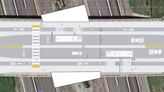 Le plan revu du viaduc au-dessus de la station Convent Glen.