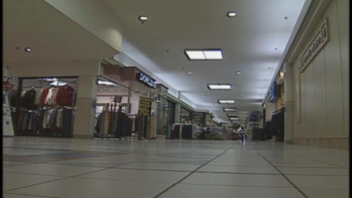 The interior of the village Place Cartier, in 1999.