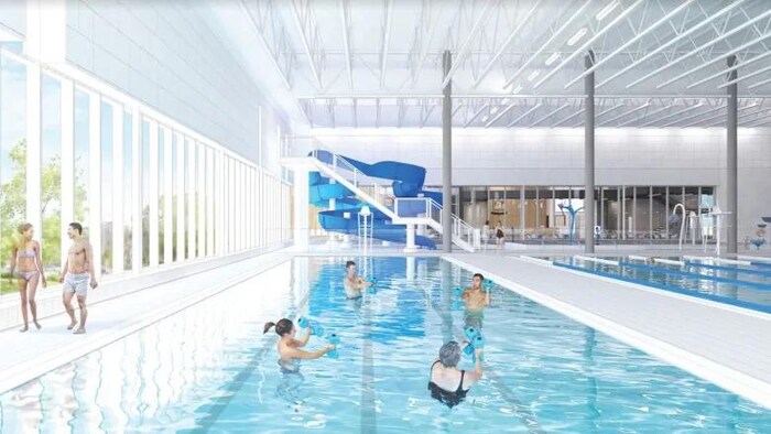 Image de synthèse du futur complexe sportif de Ville Mont-Royal.