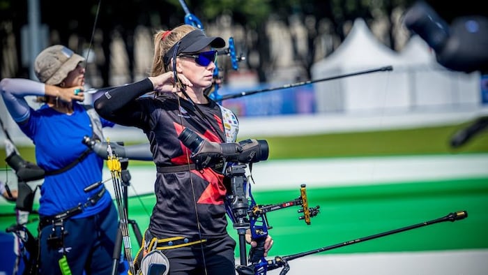 Virginie chénier during training in Paris.
