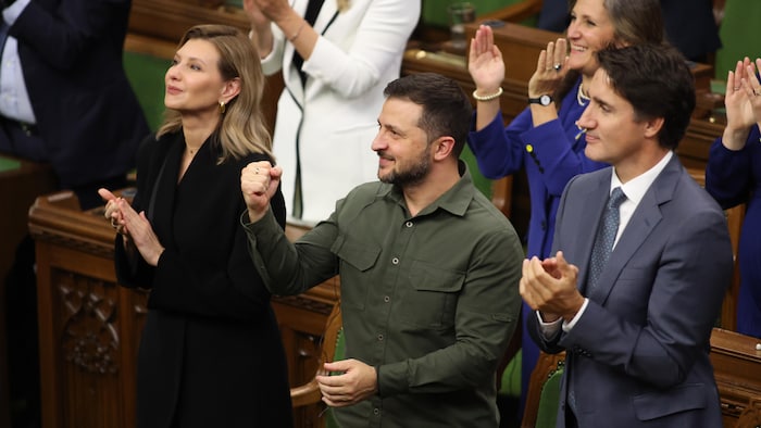 Ukrainian President Volodymyr Zelenskyy and Prime Minister Justin Trudeau recognize Yaroslav Hunka (not pictured). Speaker of the House Anthony Rota is now apologizing for honouring the man, who fought with a Nazi unit in the Second World War, saying no one else was aware of his intentions to recognize the man. (Patrick Doyle/The Canadian Press)
